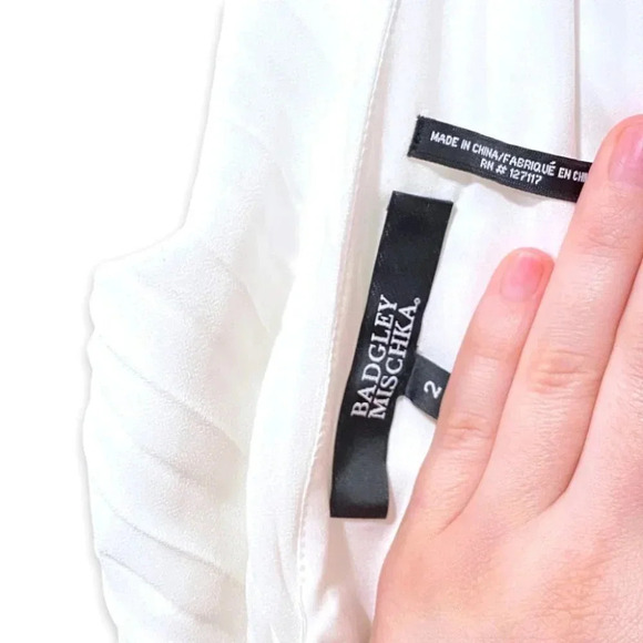 NWT Anthropologie BHLDN Badgley Mischka Sloane Dress White Plunge Maxi Size 2 - Picture 12 of 14